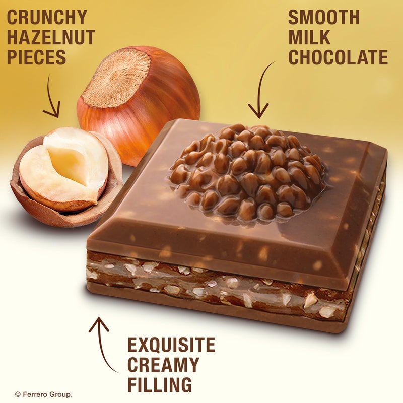 Ferrero Rocher Premium Chocolate, Milk Chocolate Bar Hazelnut & Cocoa Filling, Great for Sharing, 8 Count, 3.1 oz Each - Image 3